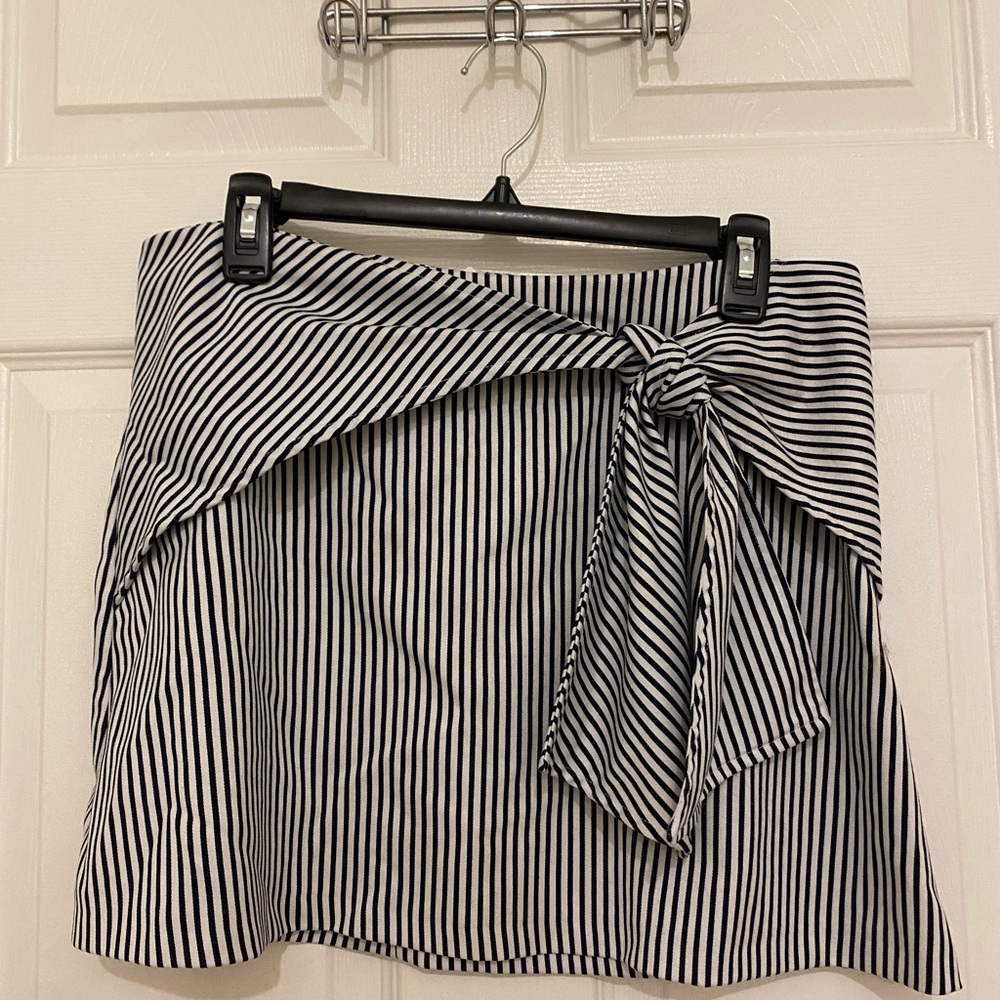 Black and White Striped Women's Skirt